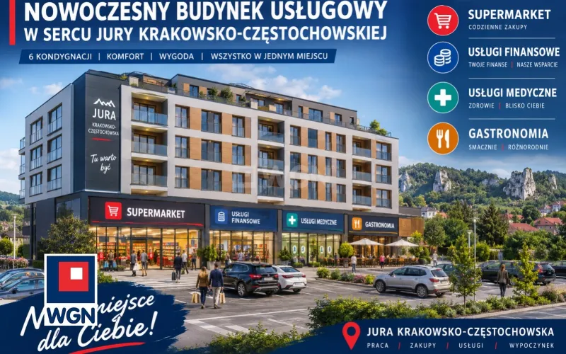 Grunt budowlano rzemieślniczy na  sprzedaż Kroczyce - Grunt usługowy pod supermarket, restaurację, usługi, gabinety medyczne itp